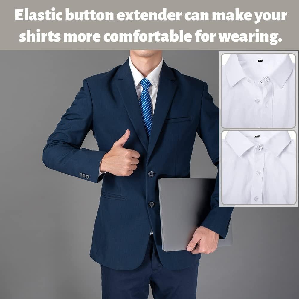 12 Extensores de Cuello Elástico LIOUCBD para Camisas - 6 Blancos y 6 Negros