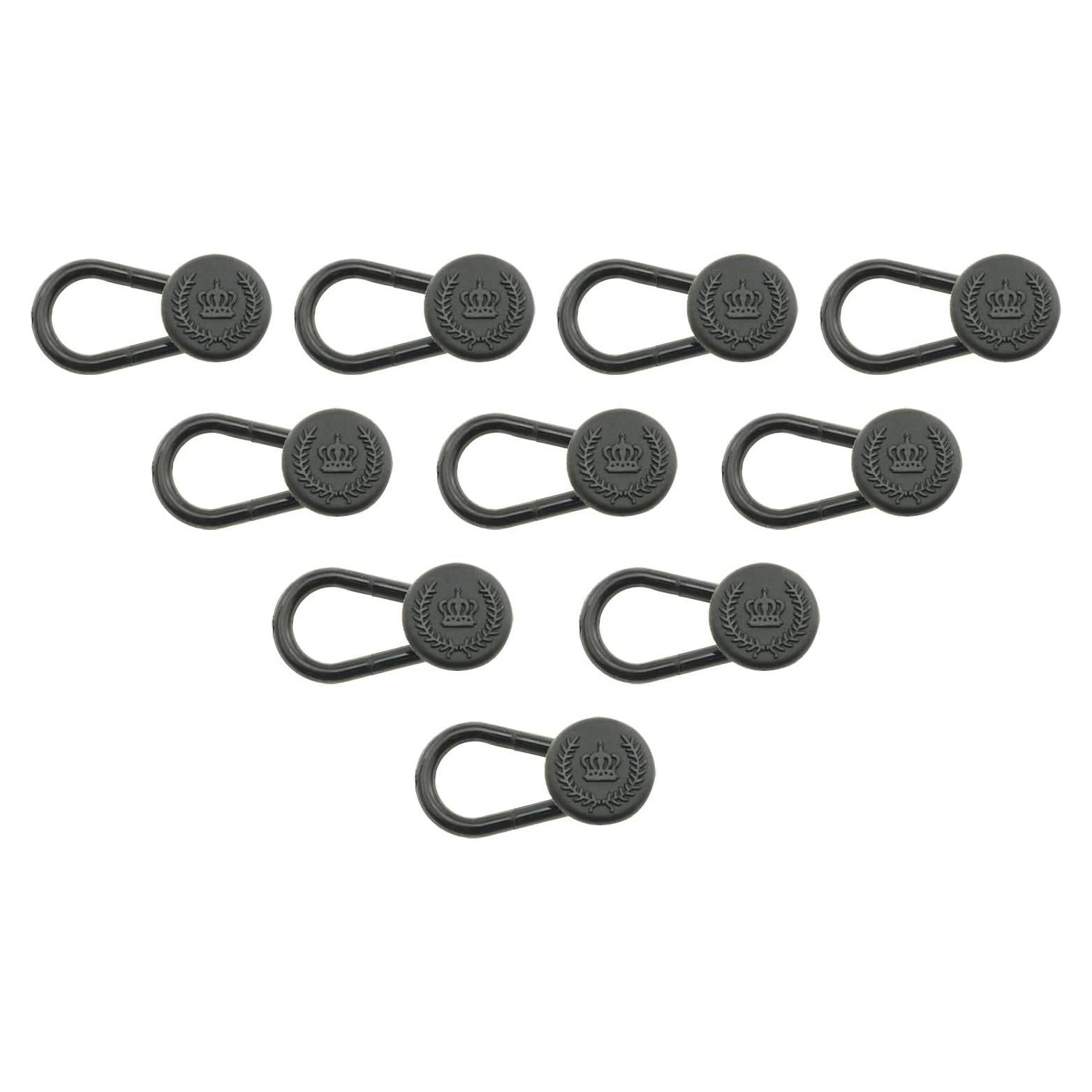 10 Extensores de Botón de Cuello SJZBIN 10mm Plástico Negro