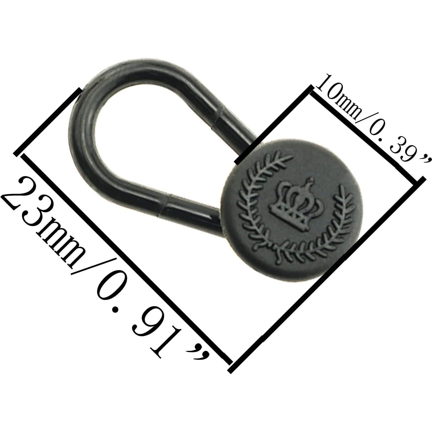 10 Extensores de Botón de Cuello SJZBIN 10mm Plástico Negro