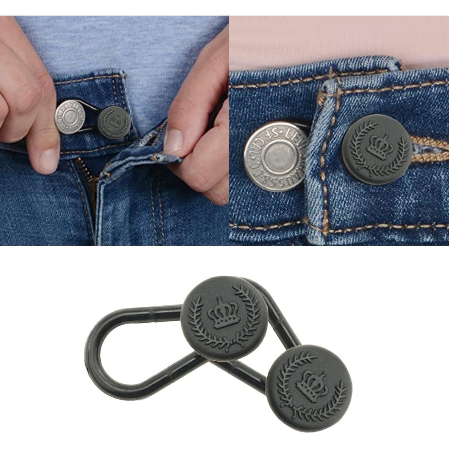 10 Extensores de Botón de Cuello SJZBIN 10mm Plástico Negro