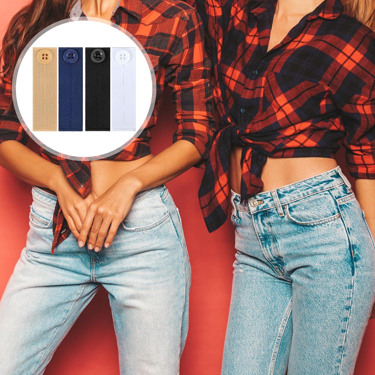 8 Extensores de Cintura Elásticos Aysatogc para Pantalones