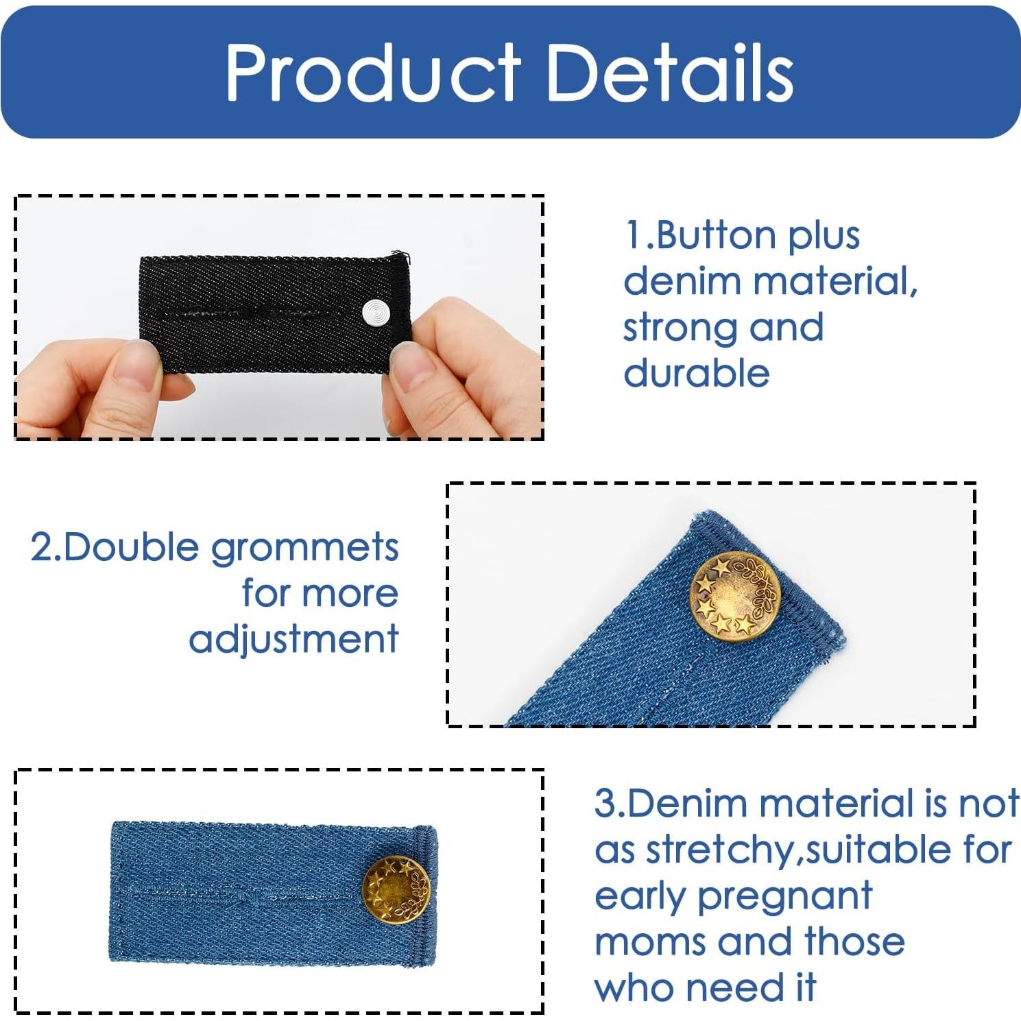 Extensor de Cintura Ajustable PRAVICS - 8 Piezas, 4 Colores