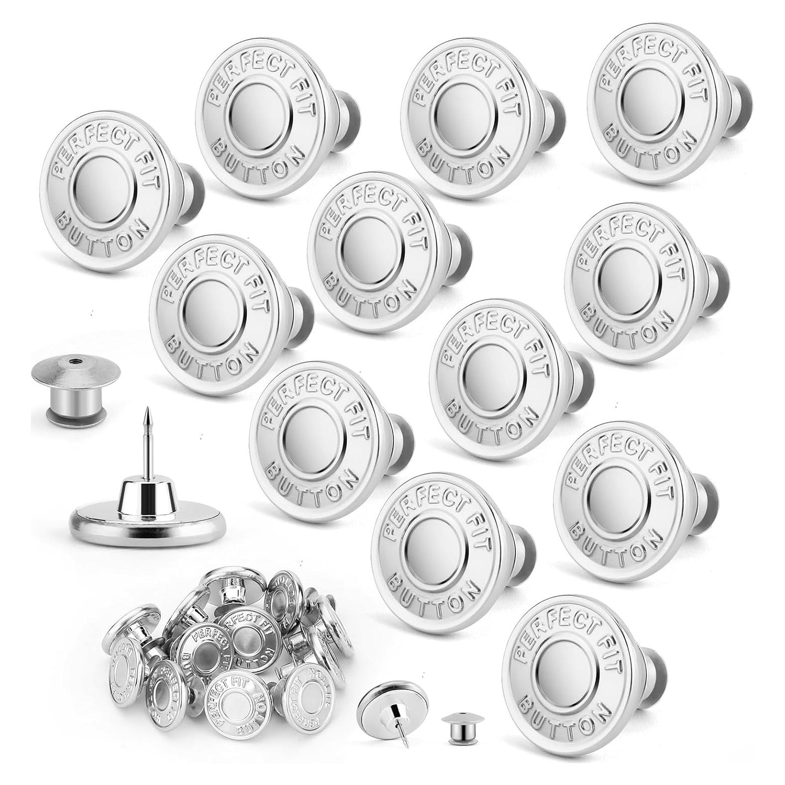 Botones Ajustables para Jeans ESVIENS - 12 Piezas Reutilizables
