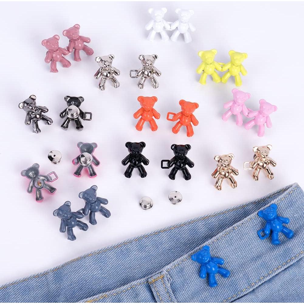 12 Botones de Jeans con Diseño de Oso - HOTUT - Multicolor