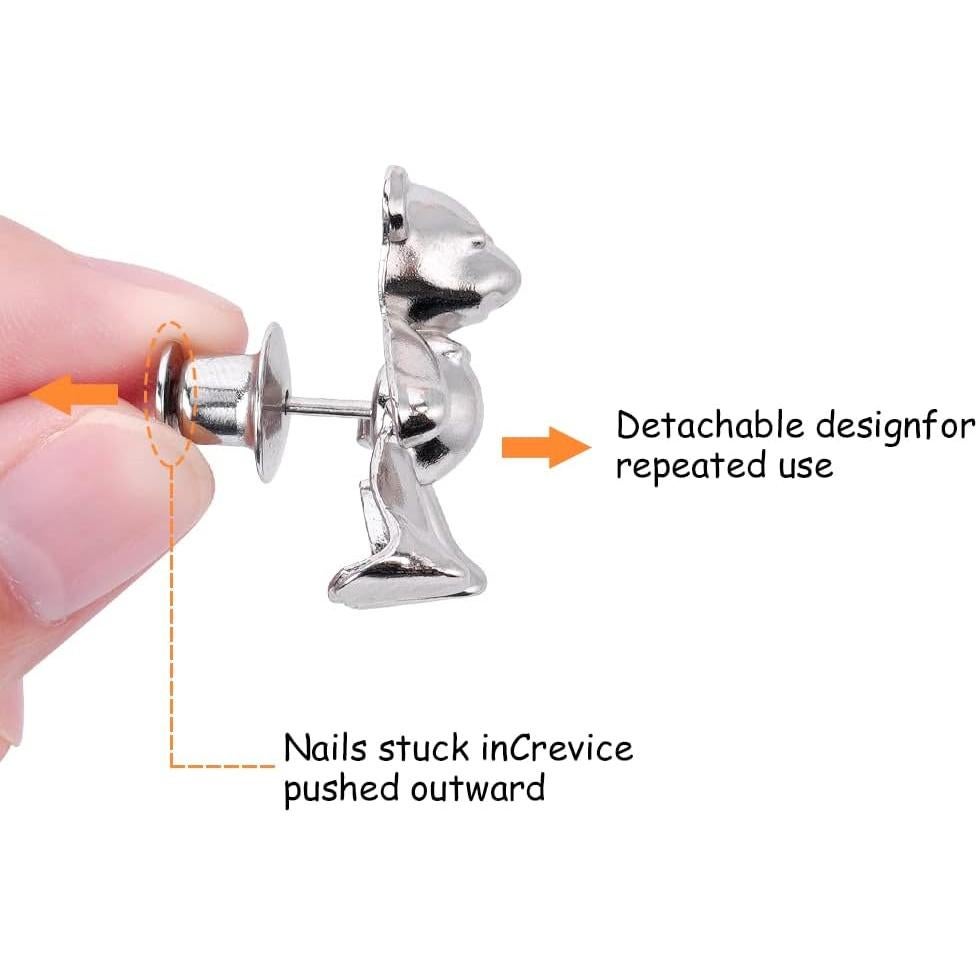 12 Botones de Jeans con Diseño de Oso - HOTUT - Multicolor