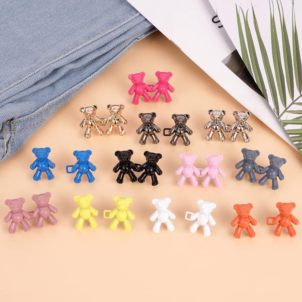 12 Botones de Jeans con Diseño de Oso - HOTUT - Multicolor