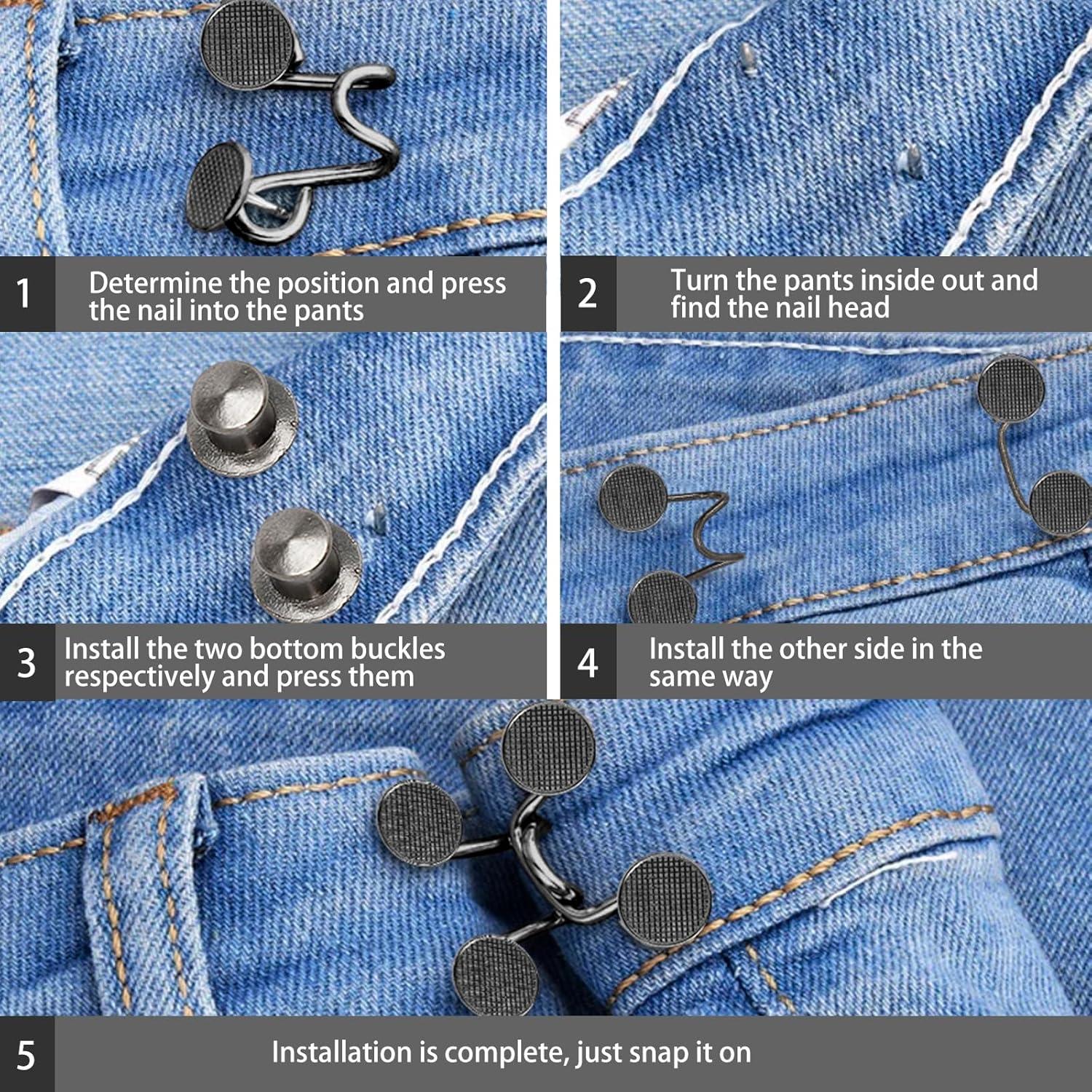 4 Botones Ajustables para Jeans Siutaga - Extensor de Cintura