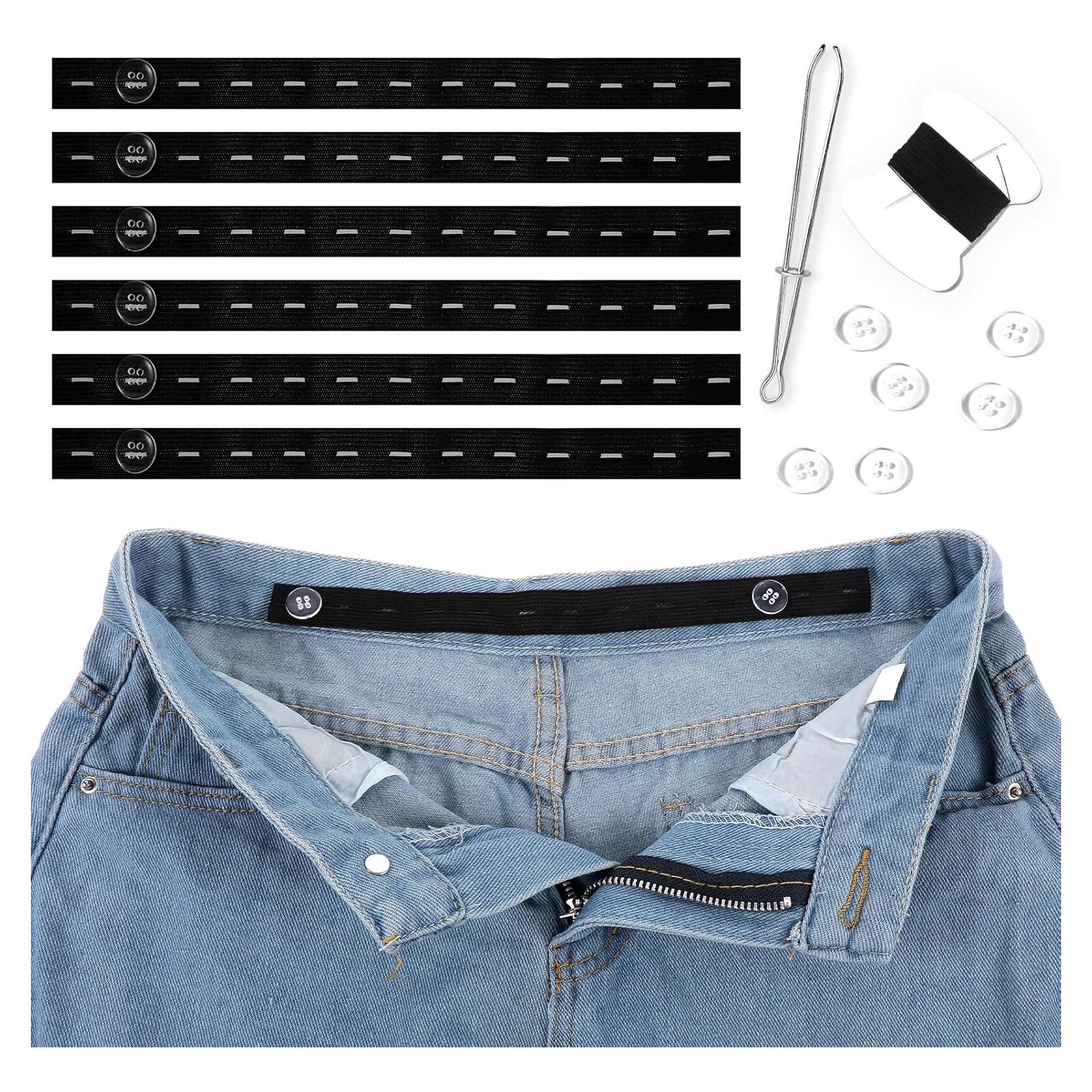 6 Pcs Ajustador de Cintura Elástico para Pantalones Bremorou