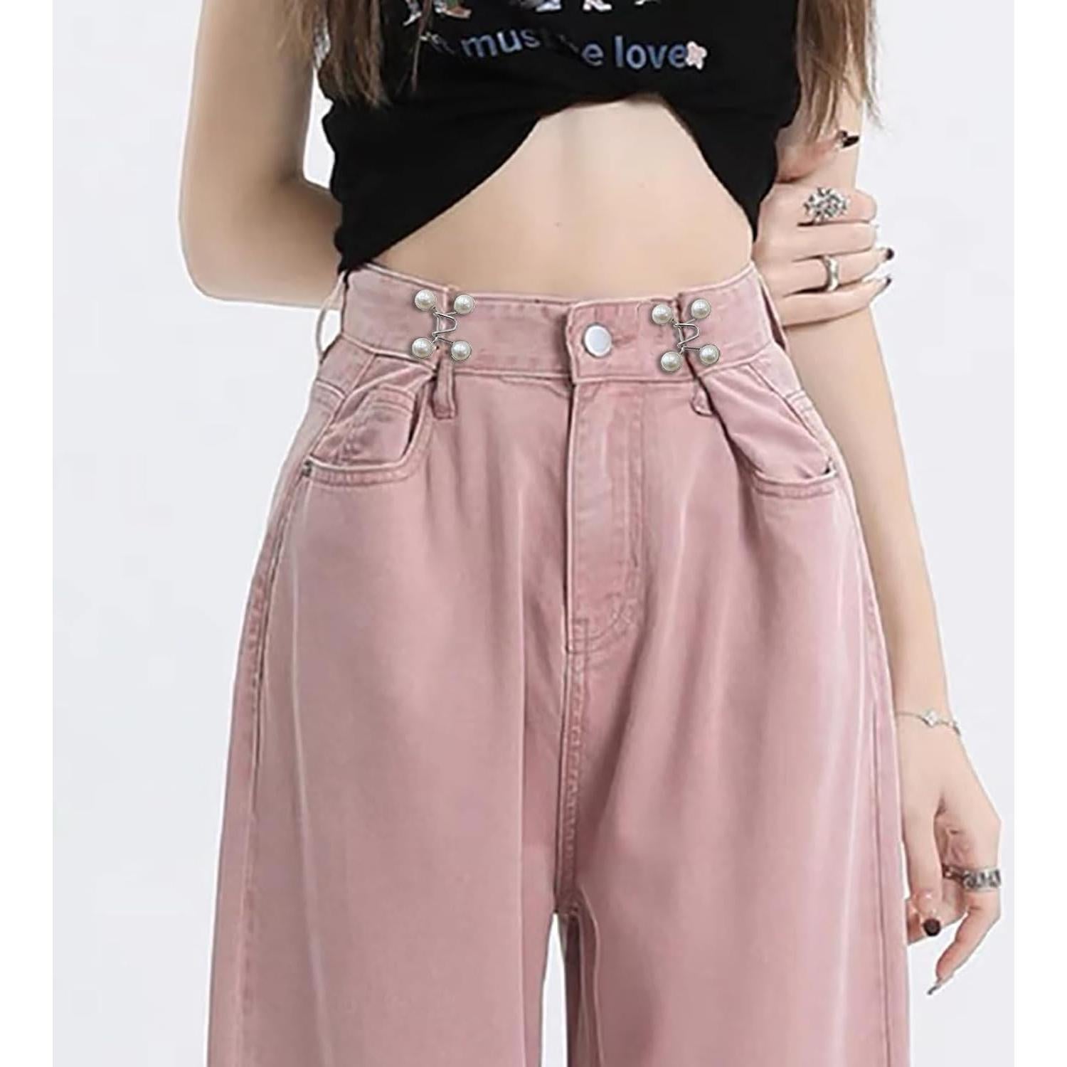 Pin de Botón Ajustable Qkari Perla Blanca - Sin Costura