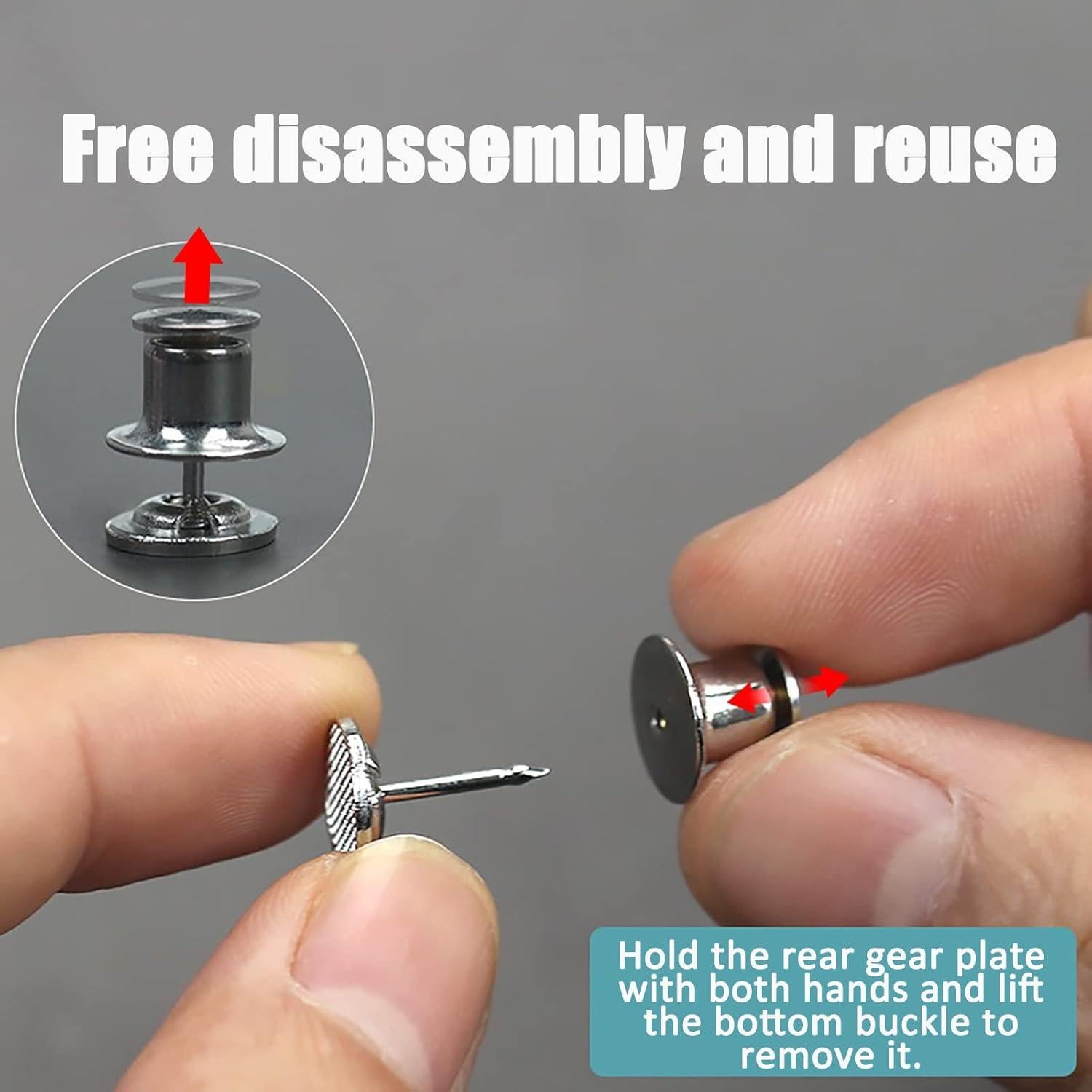 Pin de Botón Ajustable Qkari Perla Blanca - Sin Costura