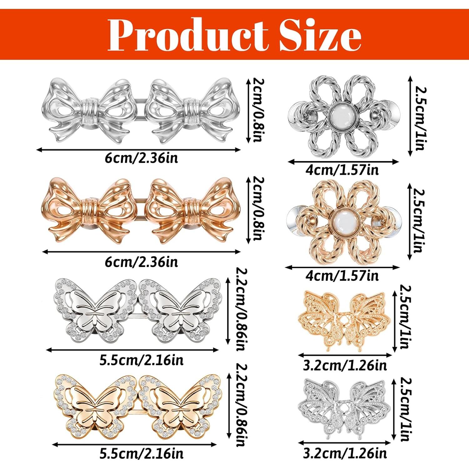 8 Clips Ajustadores de Cintura LIQWEI en Oro y Plata