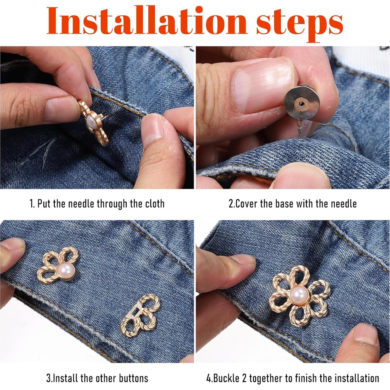 8 Clips Ajustadores de Cintura LIQWEI en Oro y Plata