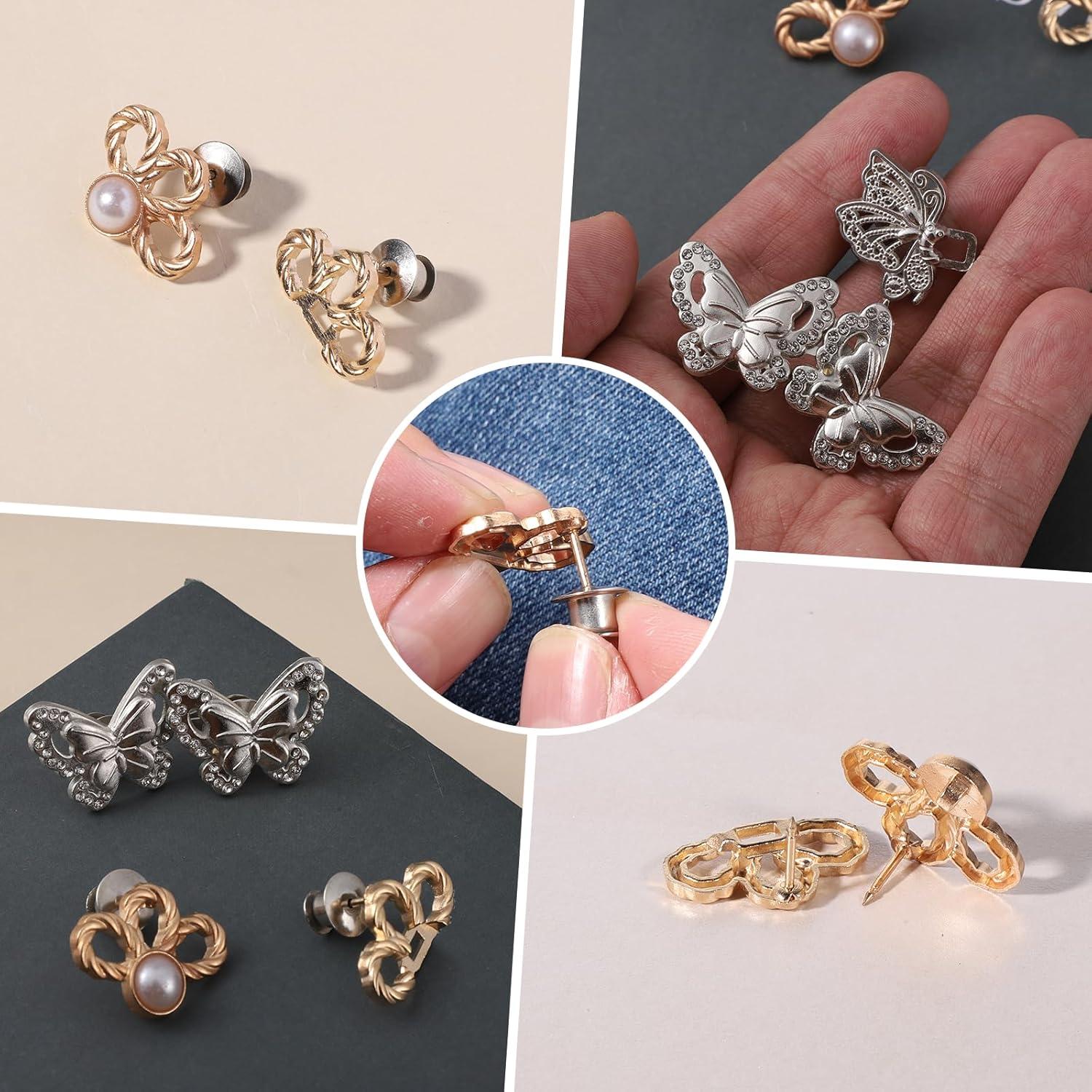 8 Clips Ajustadores de Cintura LIQWEI en Oro y Plata