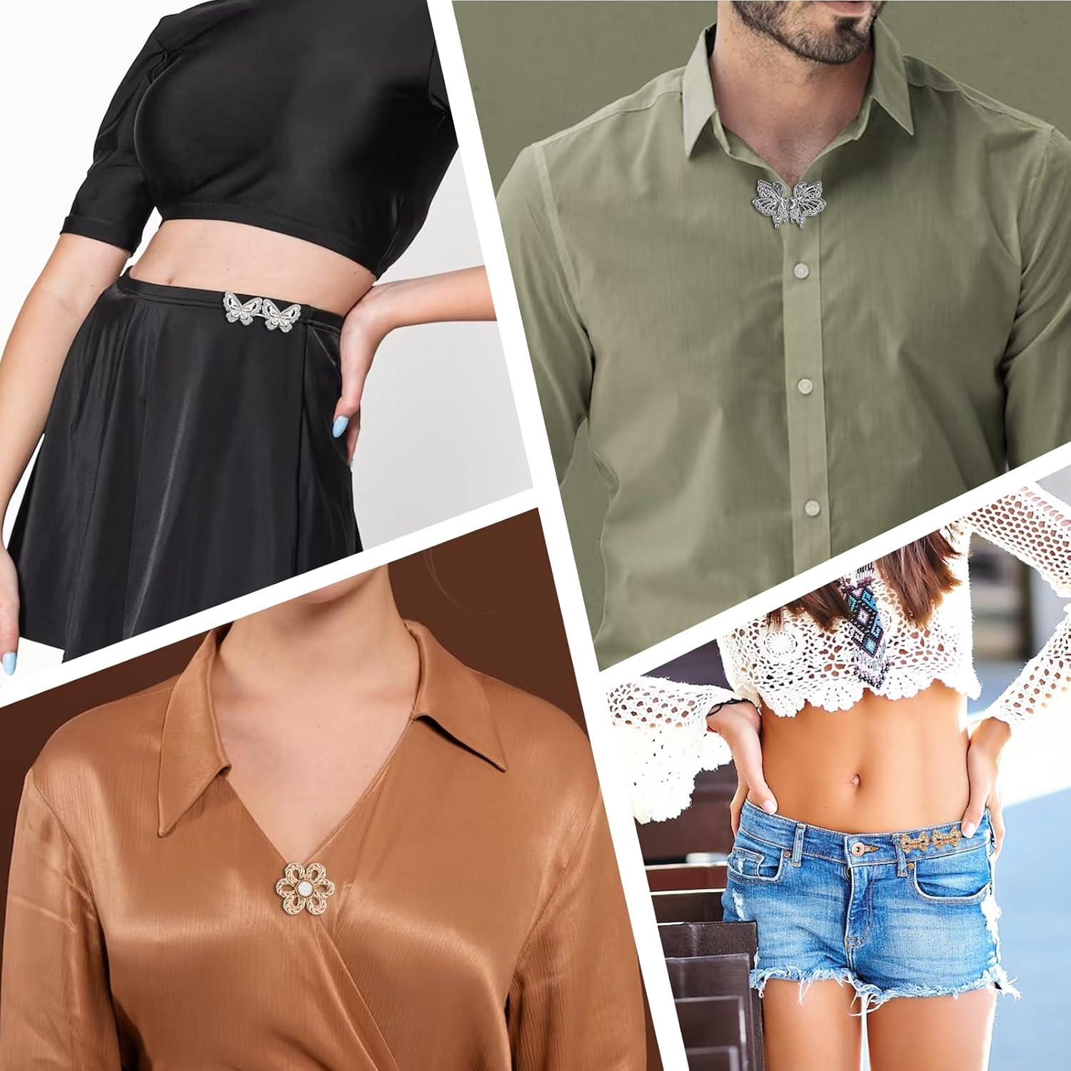 8 Clips Ajustadores de Cintura LIQWEI en Oro y Plata