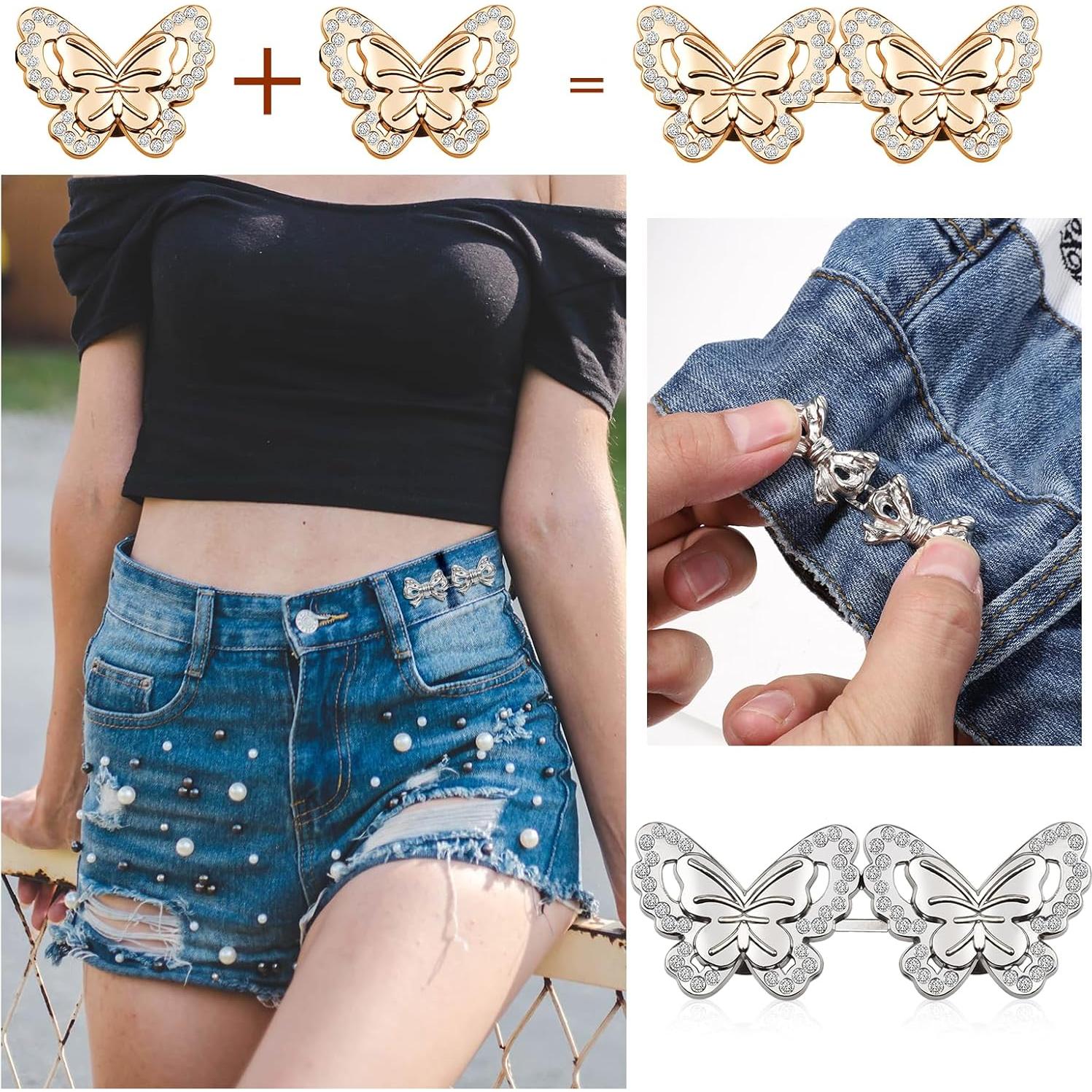 8 Clips Ajustadores de Cintura LIQWEI en Oro y Plata