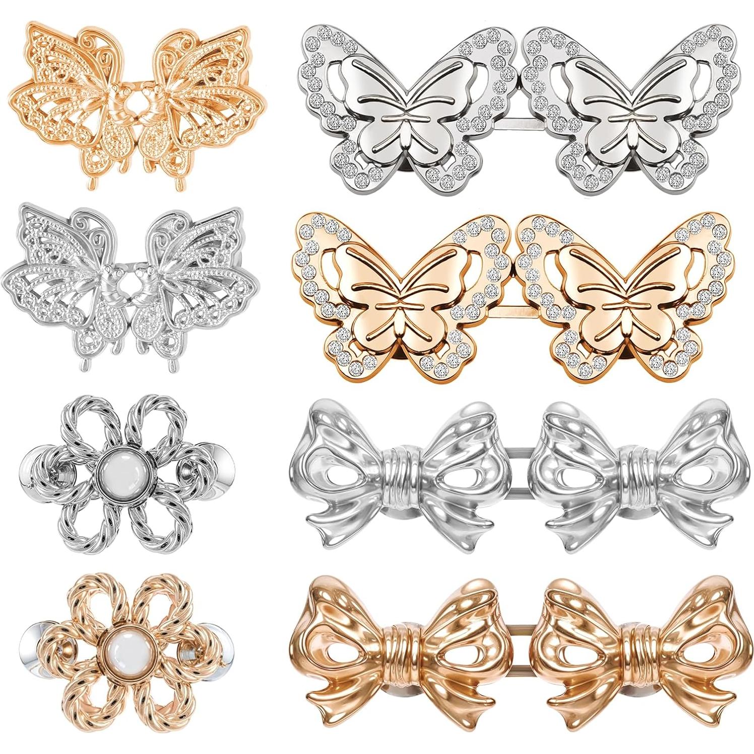 8 Clips Ajustadores de Cintura LIQWEI en Oro y Plata