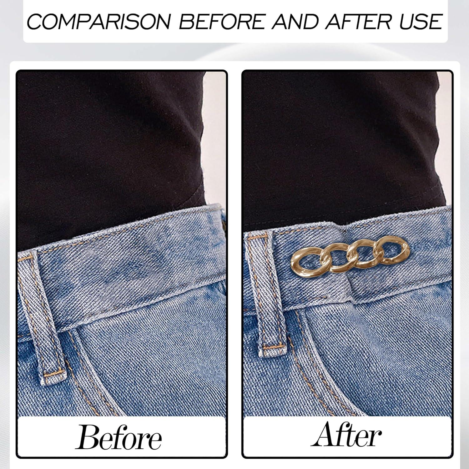 4 Botones Ajustables Qkari para Jeans - Círculo Dorado