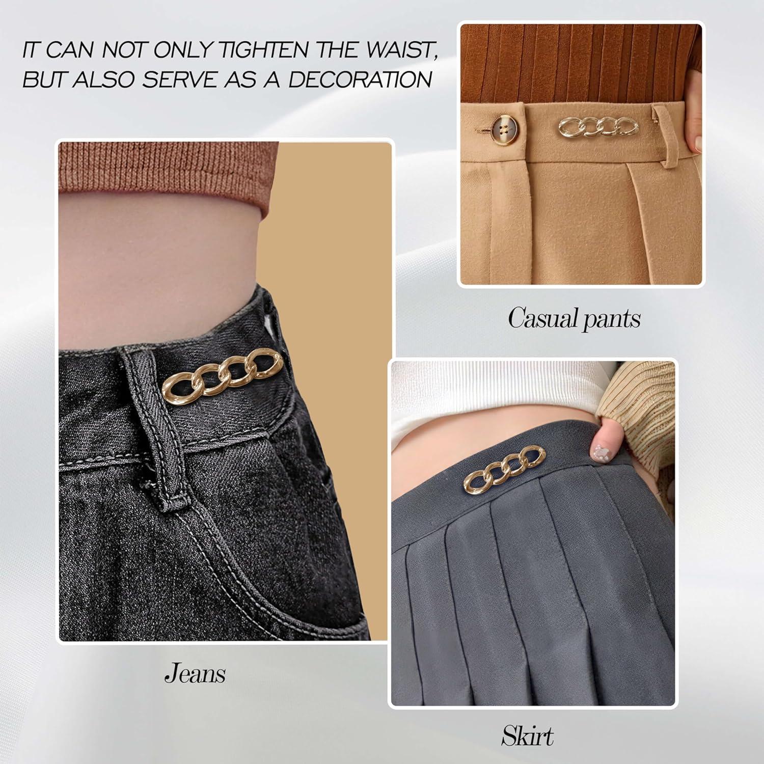 4 Botones Ajustables Qkari para Jeans - Círculo Dorado