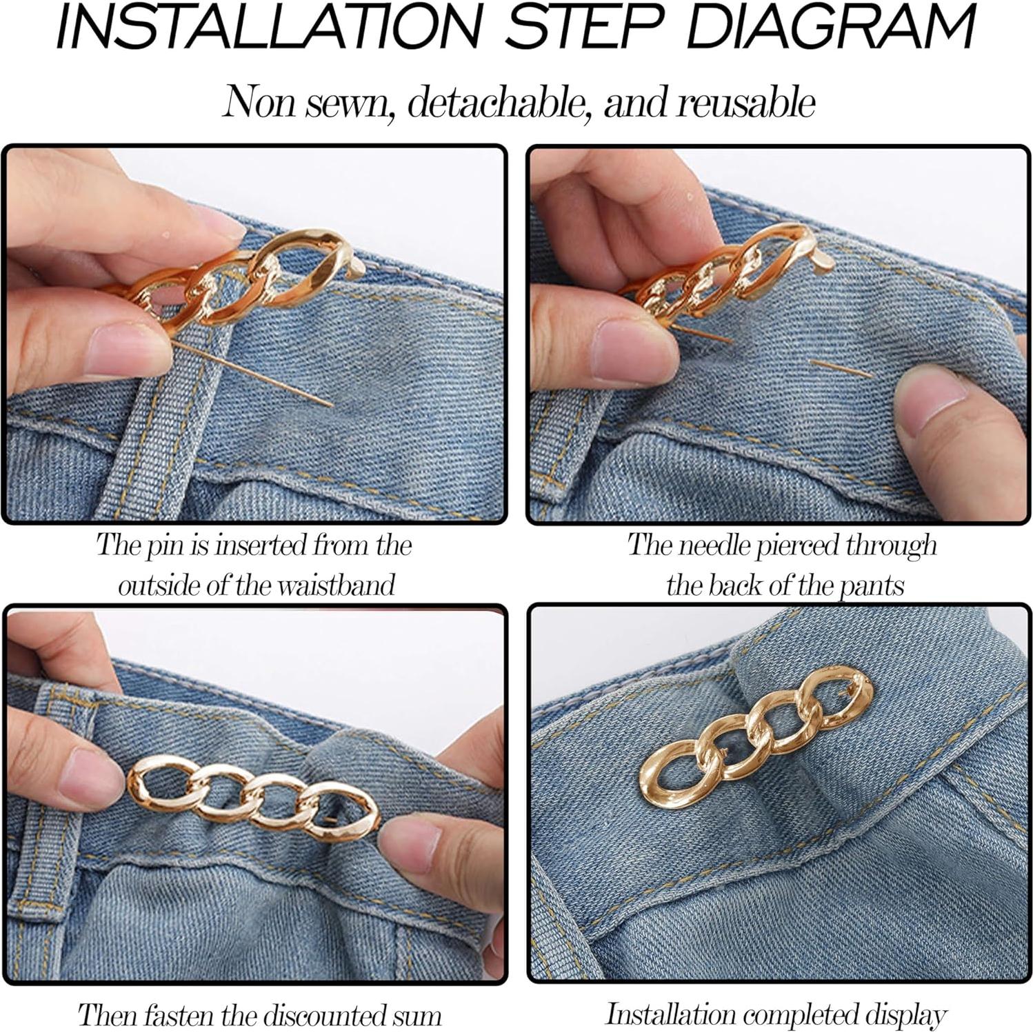 4 Botones Ajustables Qkari para Jeans - Círculo Dorado