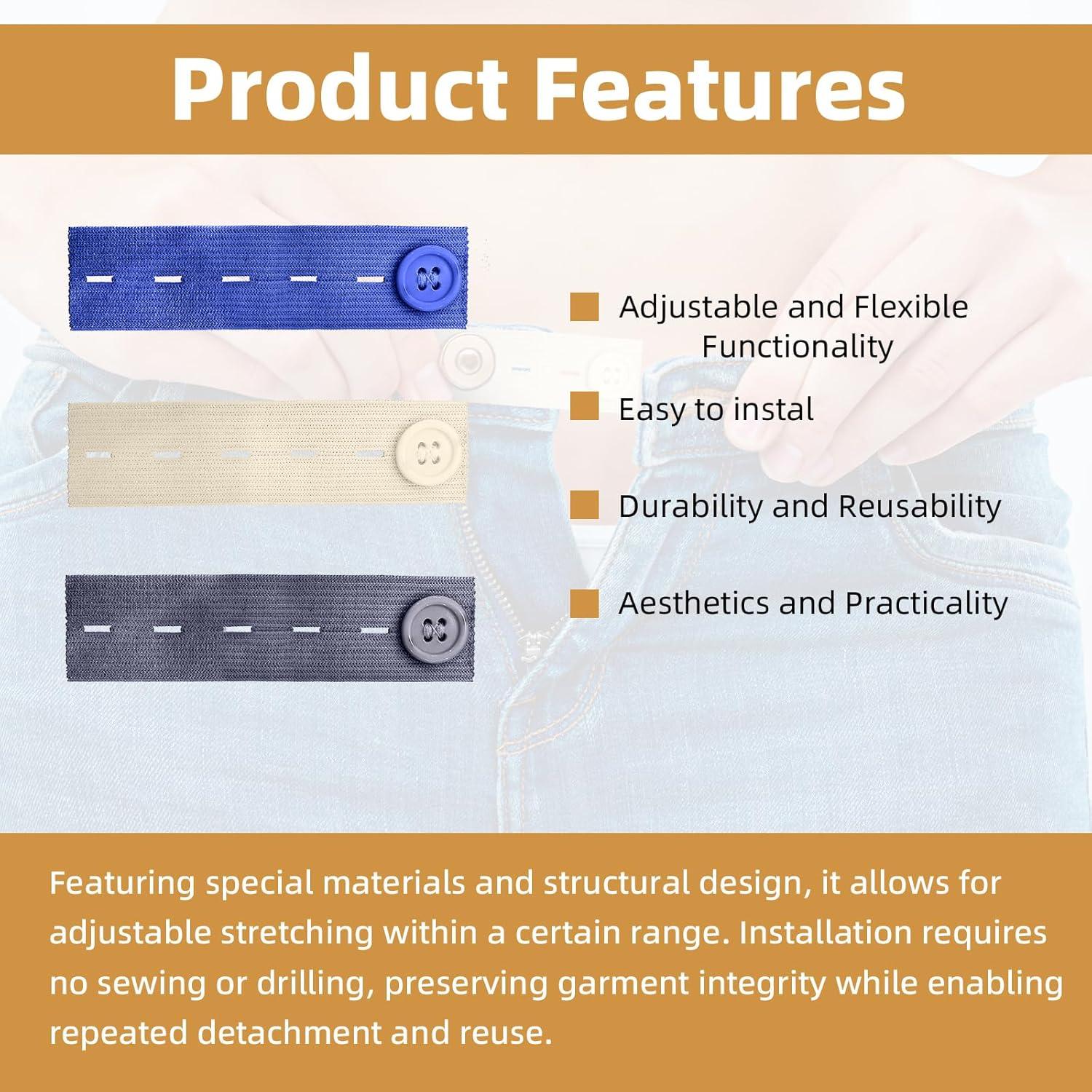 40 Piezas Extensores de Cintura Elásticos LJZP Ajustables