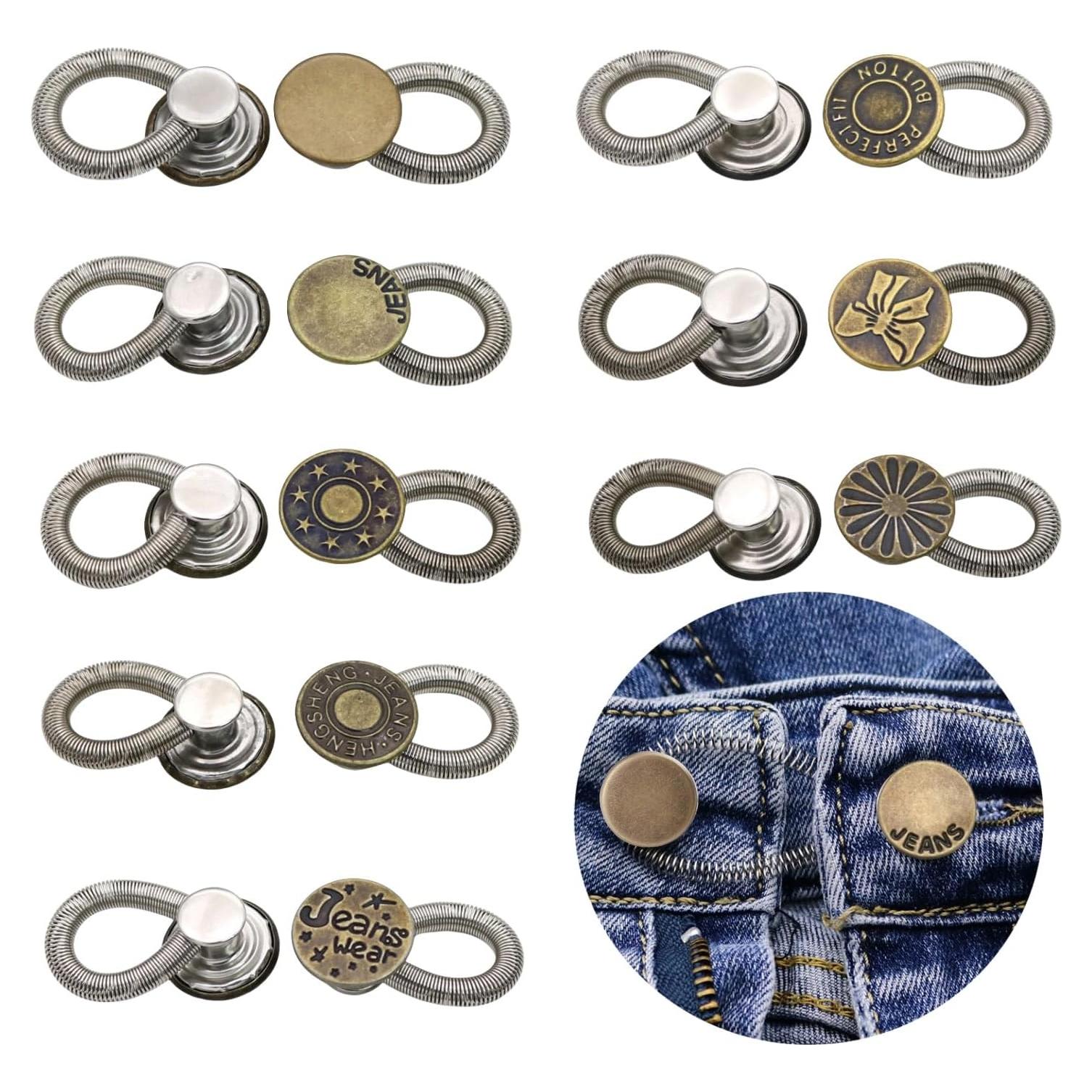 Extensores de Botón Luxiv, 8 Piezas, Ajustables para Ropa