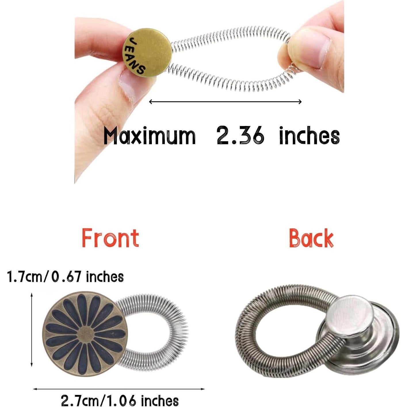 Extensores de Botón Luxiv, 8 Piezas, Ajustables para Ropa