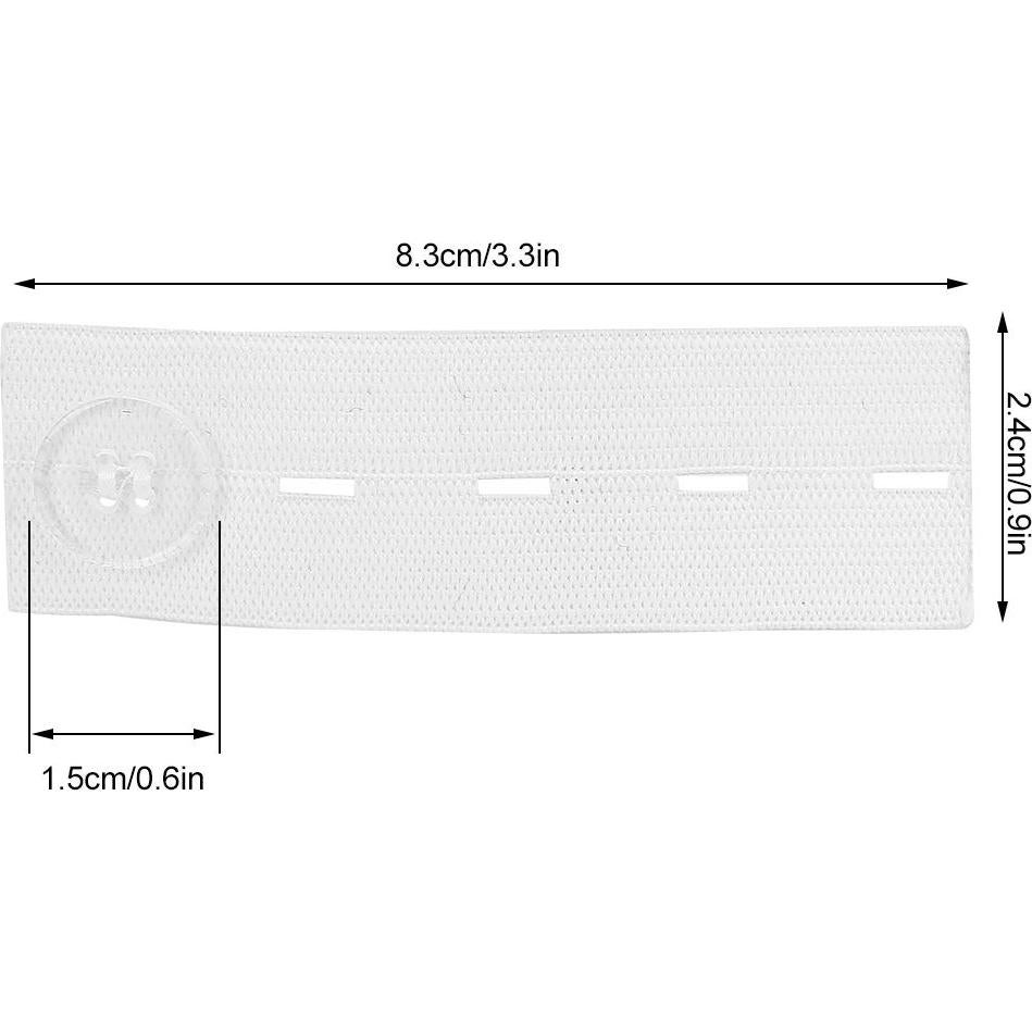 Extensor de Cintura Ajustable 6 Piezas Blanco Elástico