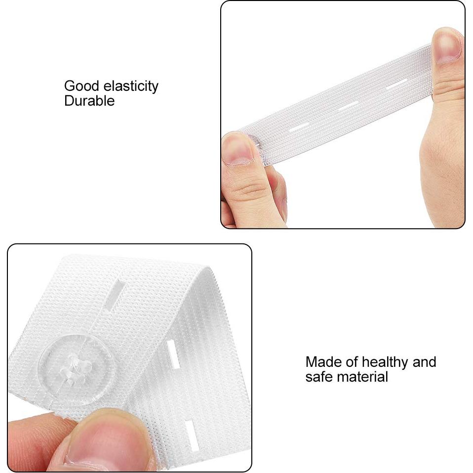 Extensor de Cintura Ajustable 6 Piezas Blanco Elástico