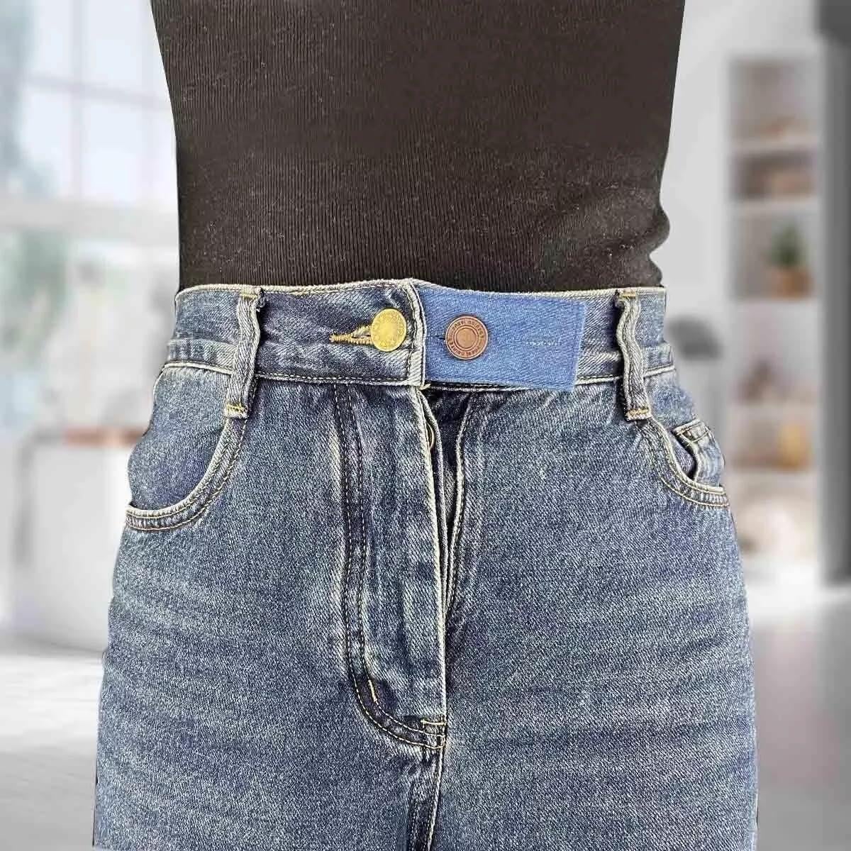 Extensores de Cintura de Mezclilla Sndperiexam 4 Colores Ajustables