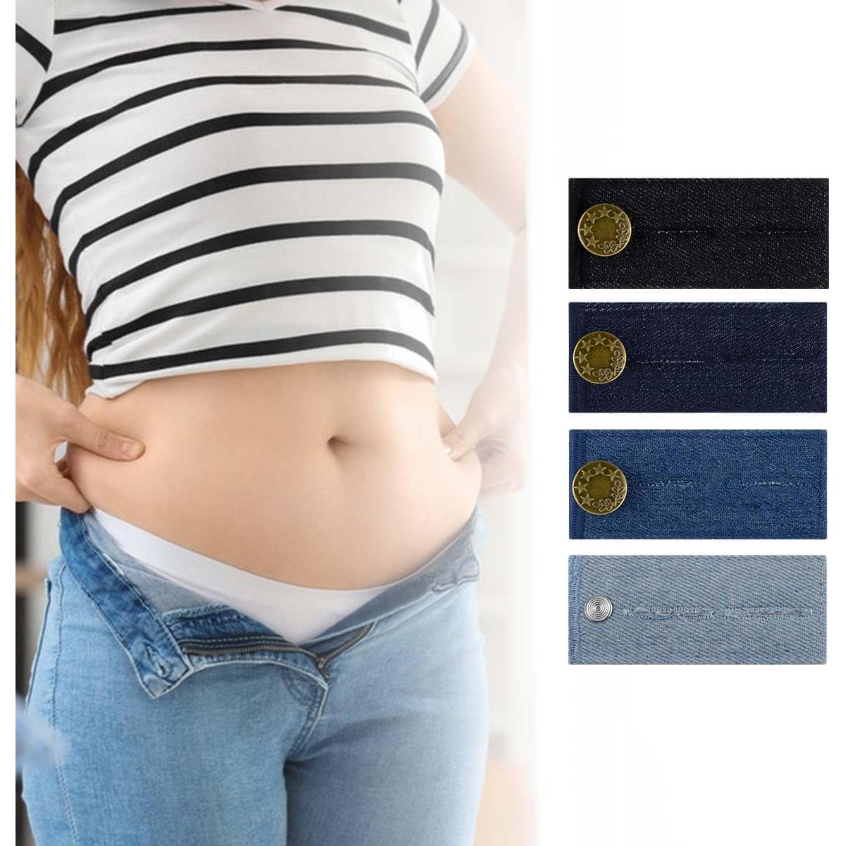 Extensores de Cintura de Mezclilla Sndperiexam 4 Colores Ajustables