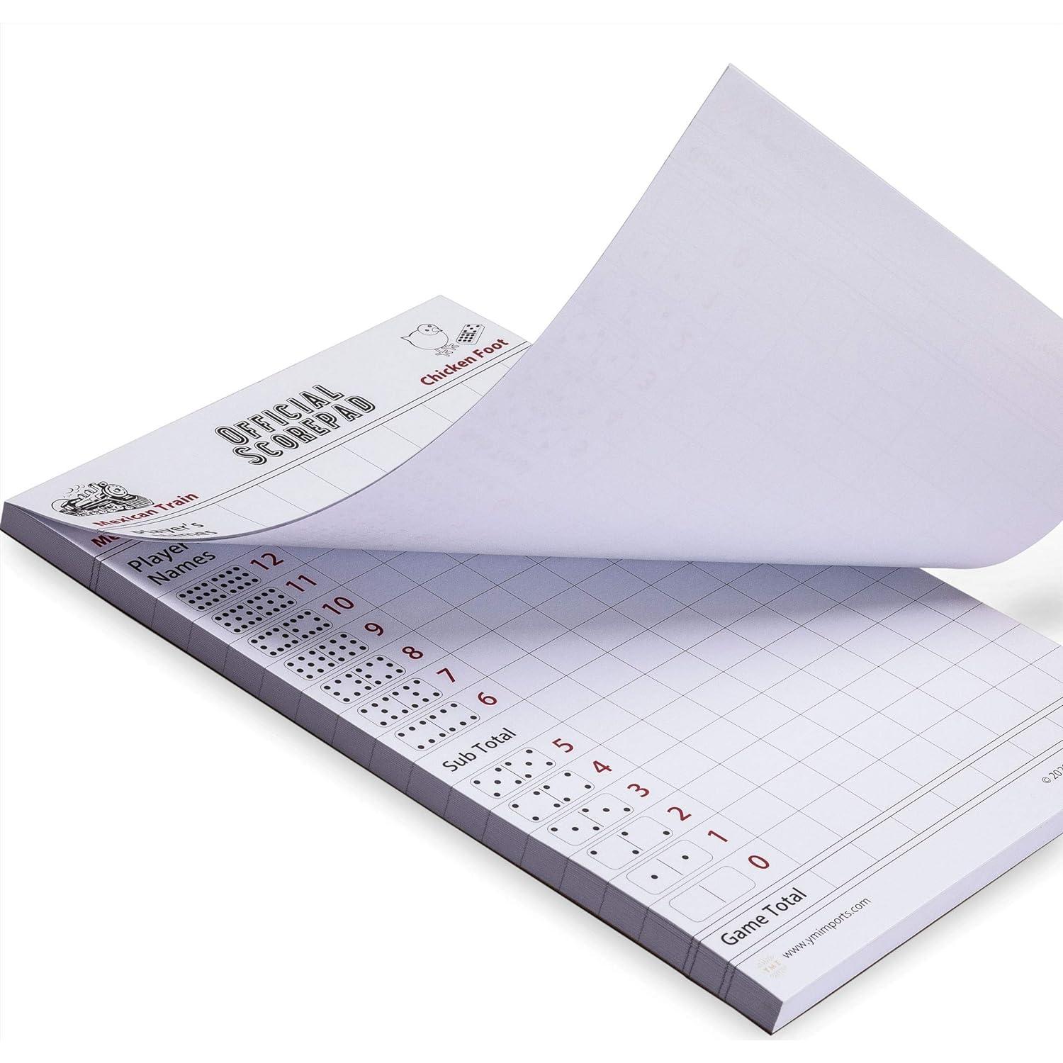 Papel de Puntuación para Dominó Mexican Train y Chicken Foot - Yellow Mountain Imports - 60 Hojas