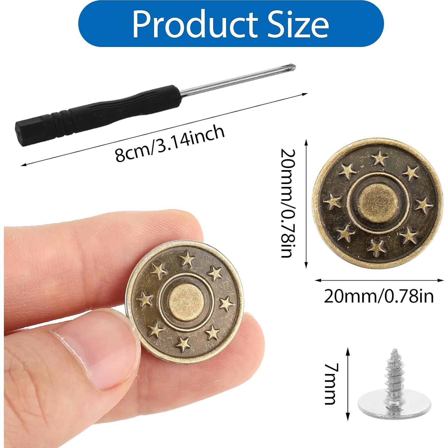 Kit de Reemplazo de Botones para Jeans Amaxiu 20mm 8PCS