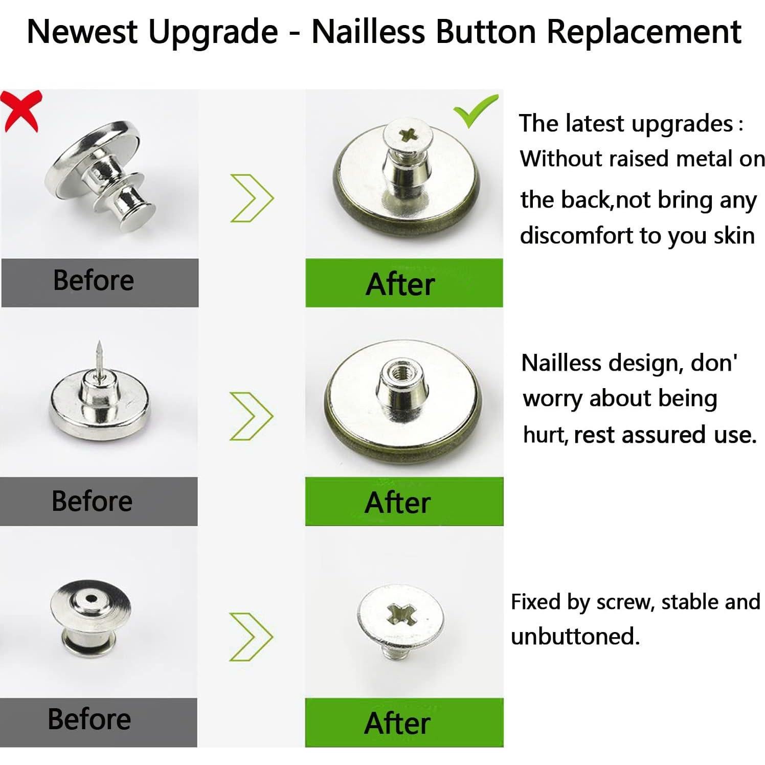 Kit de Botones de Jeans GIYOMI 17mm Metálicos Removibles