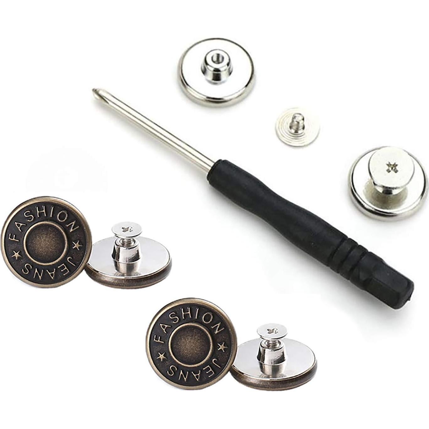 Kit de Botones de Jeans GIYOMI 17mm Metálicos Removibles