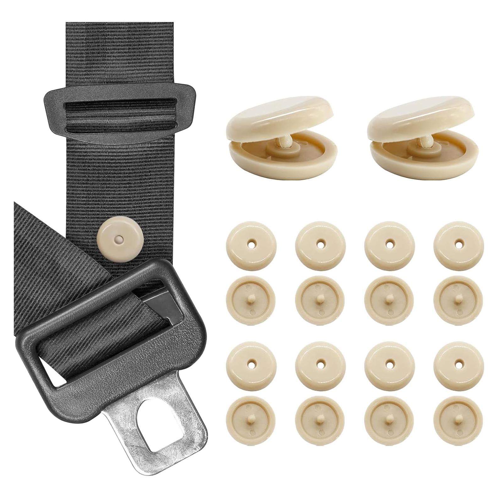 10 Botones de Parada de Cinturón de Seguridad FSTURIOS Beige