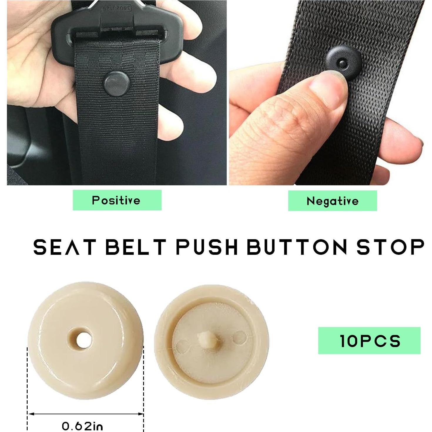 10 Botones de Parada de Cinturón de Seguridad FSTURIOS Beige