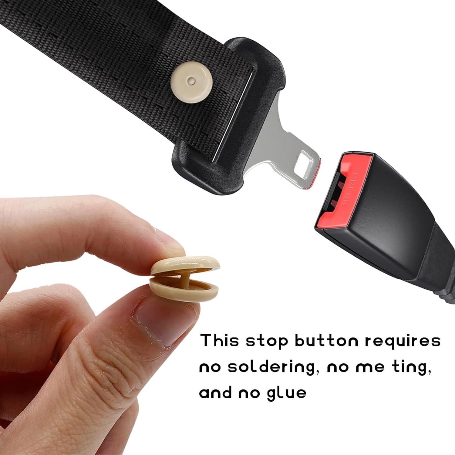 10 Botones de Parada de Cinturón de Seguridad FSTURIOS Beige