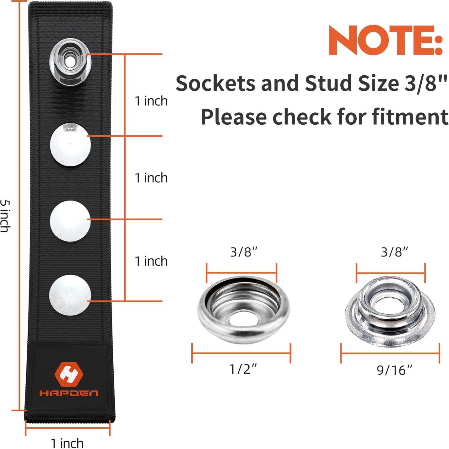 Extensores de Snap HAPDEN para Cubierta de Barco 5 PCS 1-3"