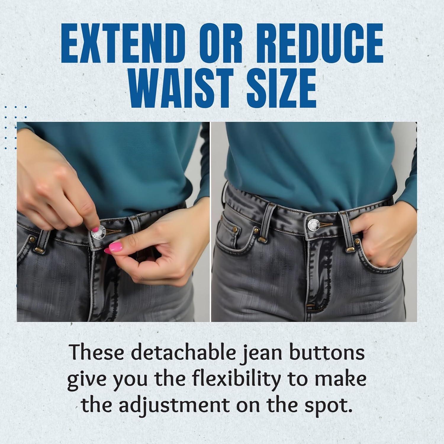 12 Botones Removibles de Plata y Cobre Performore para Jeans