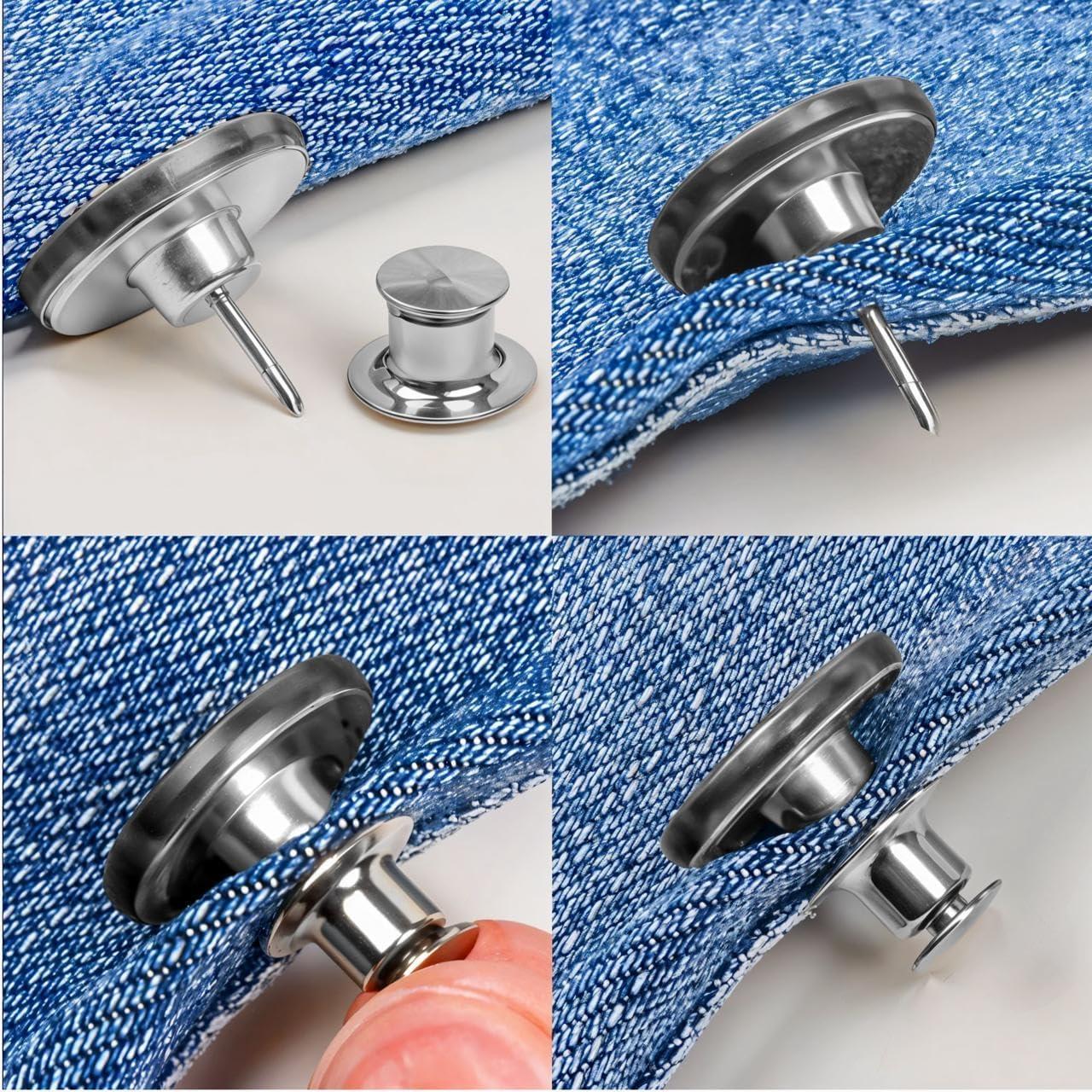 12 Botones Removibles de Plata y Cobre Performore para Jeans