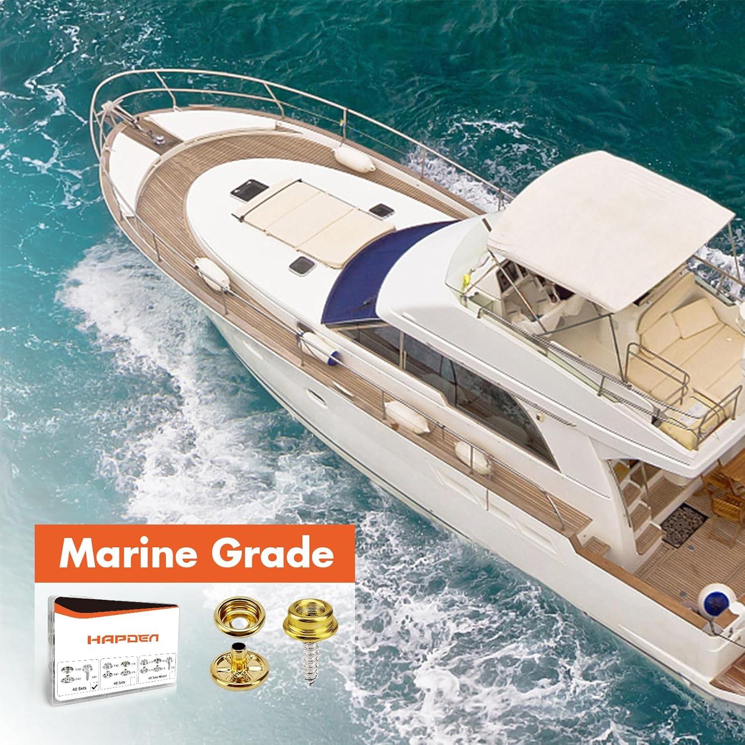 Kit de 160 Botones a Presión HAPDEN 15mm Dorado para Tela