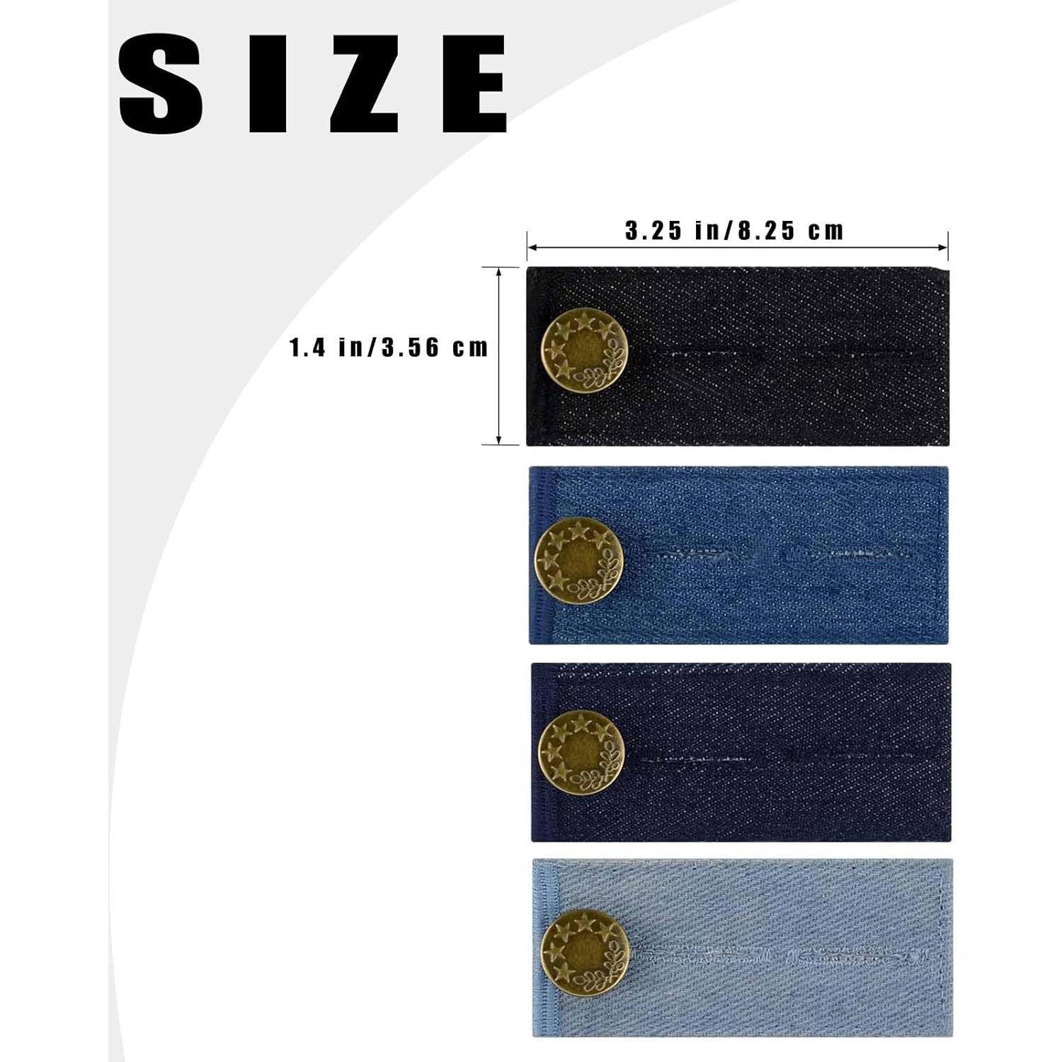 Extensores de Cintura Ajustables GERILKAI - 4 Piezas Mezclilla