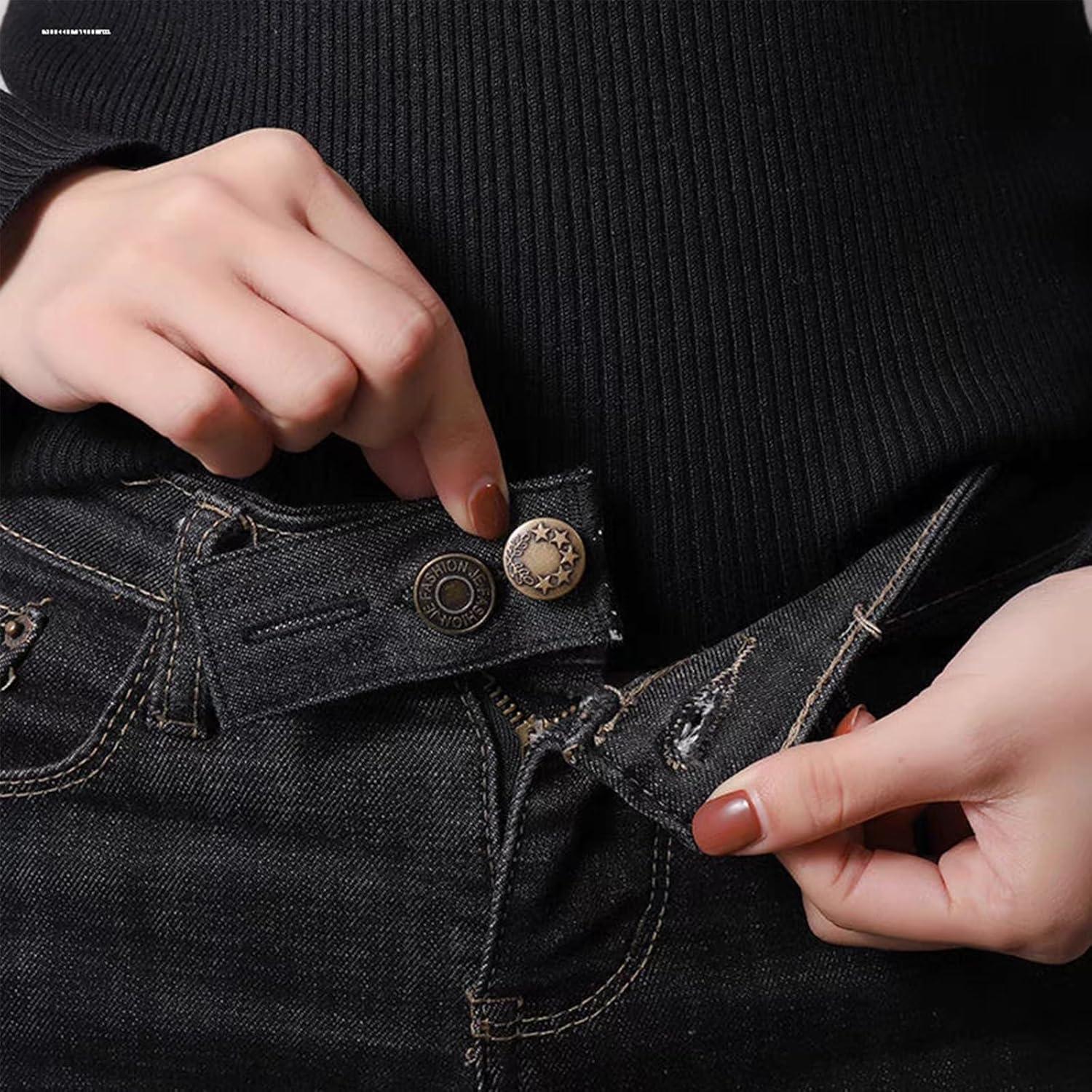 Extensores de Cintura Ajustables GERILKAI - 4 Piezas Mezclilla