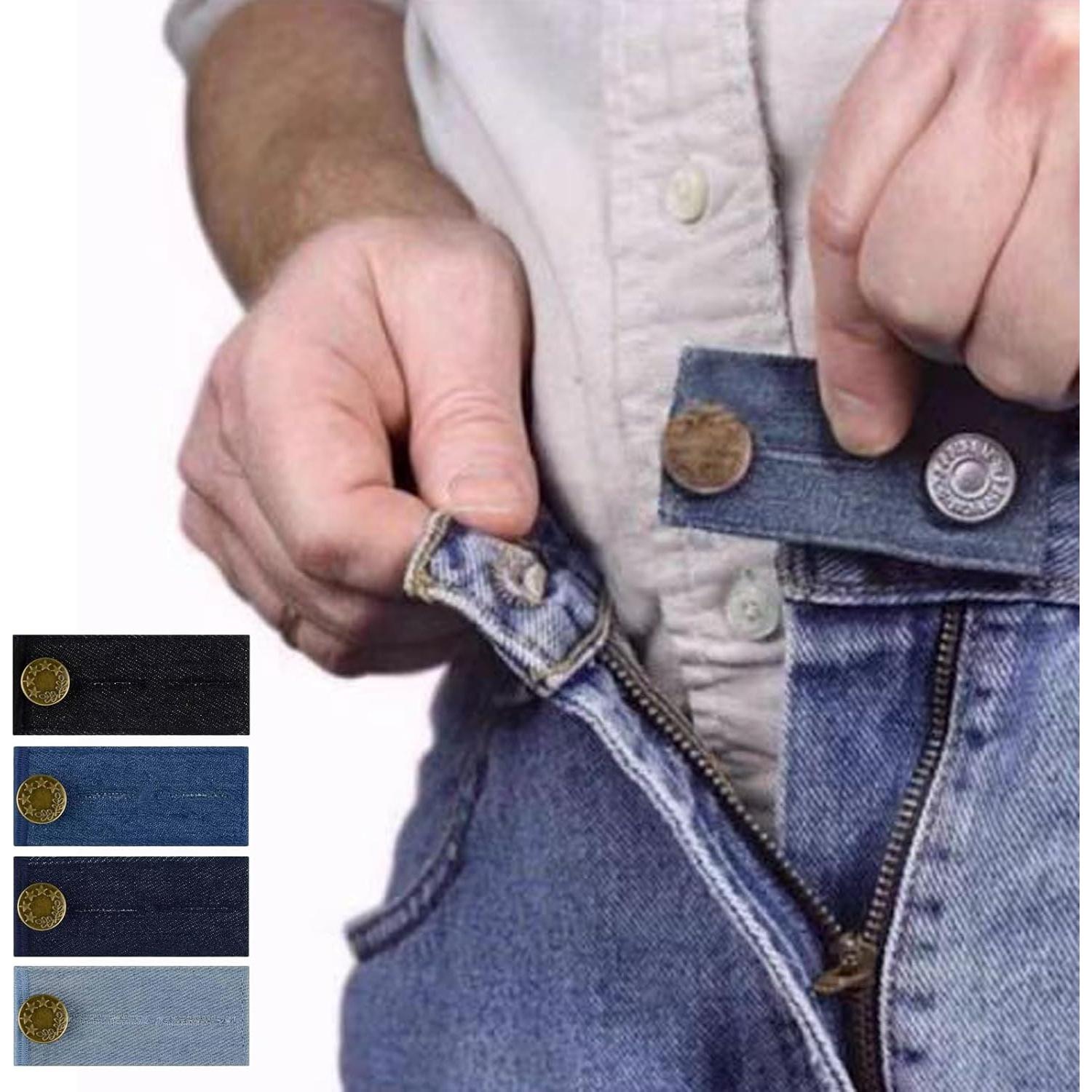 Extensores de Cintura Ajustables GERILKAI - 4 Piezas Mezclilla