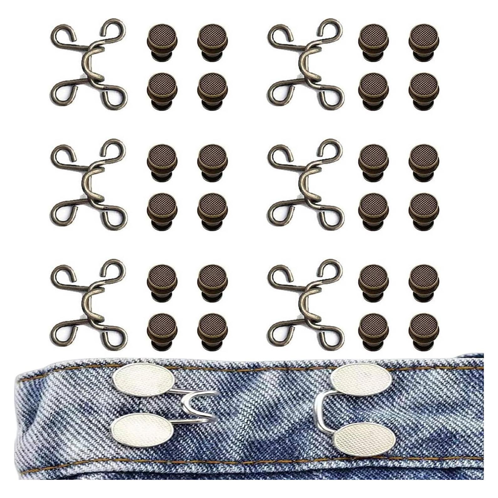36 Piezas Botones de Jean Ajustables Hokoad Bronce 32mm