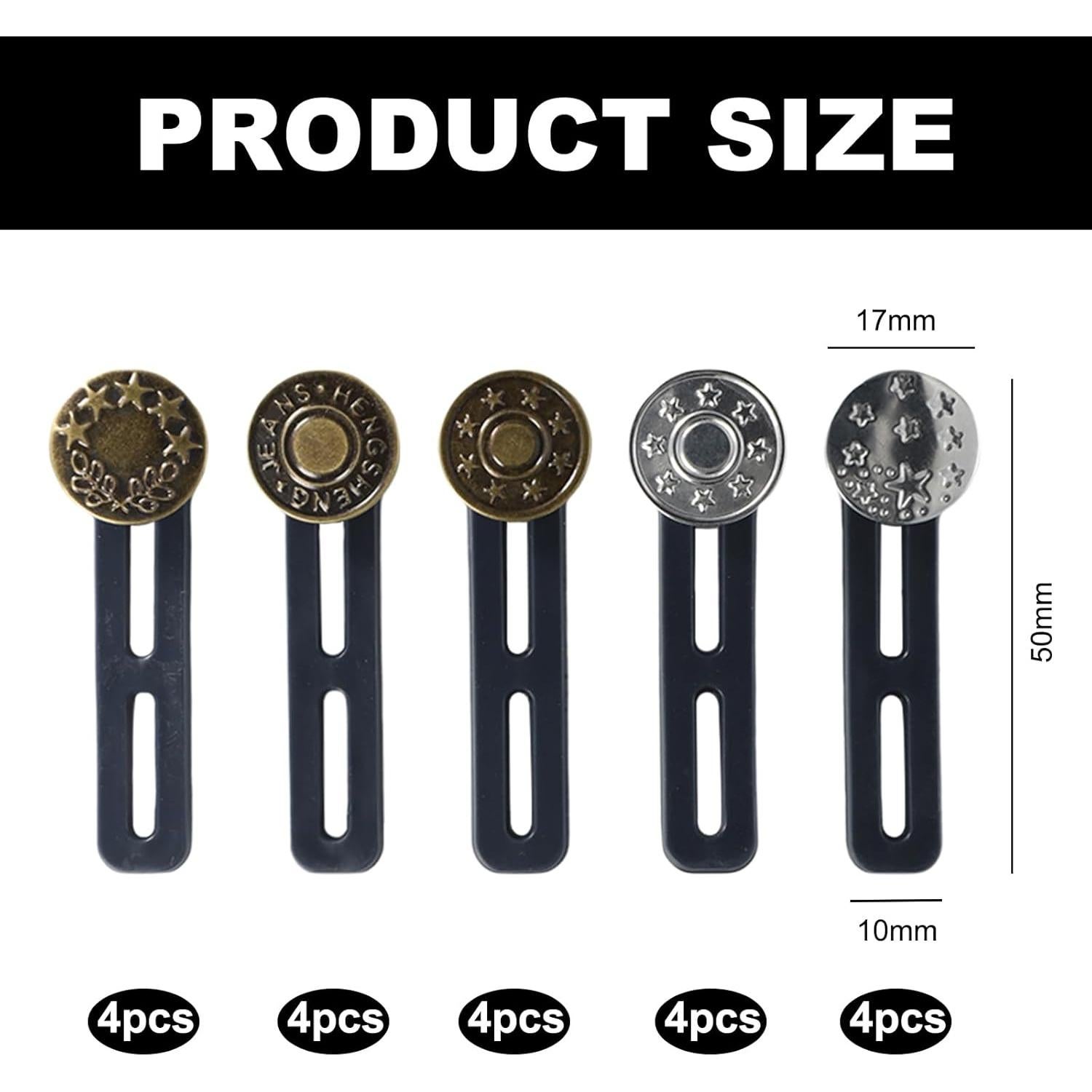 Extensores de Botón para Jeans PKRFCJ - 20 Pcs Ajustables 2-4cm
