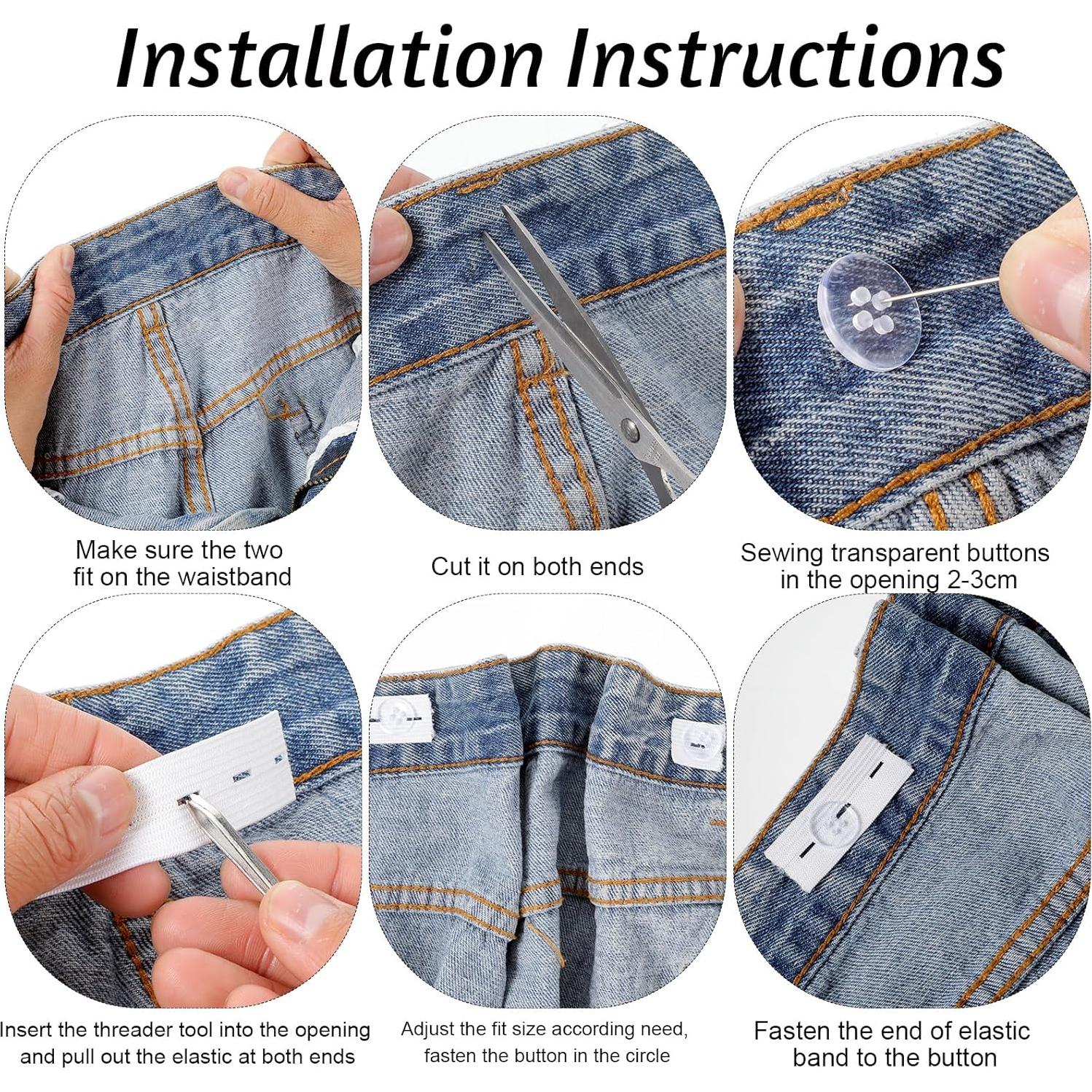 Nudos de Cintura Ajustables HJZHII - 10 Pcs Extensor para Pantalones