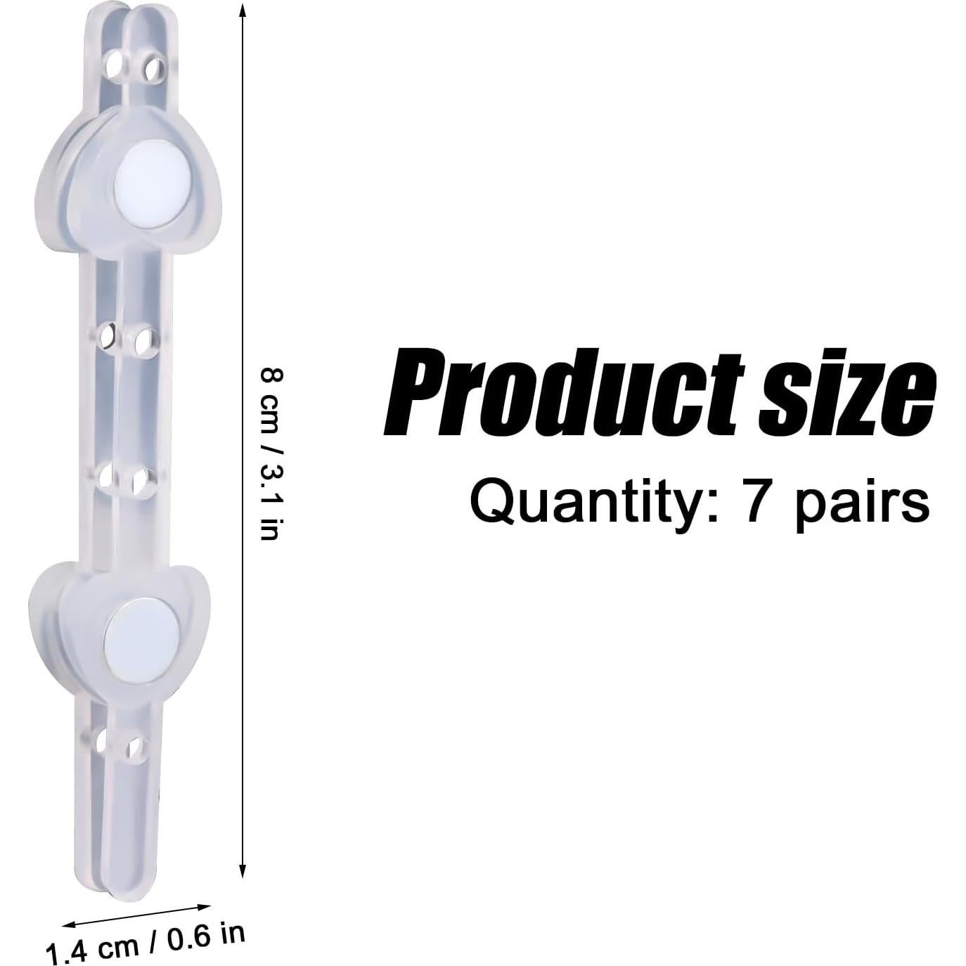 7 Pares de Imán para Boutonniere Transparentes Gosknor 8x1.4cm