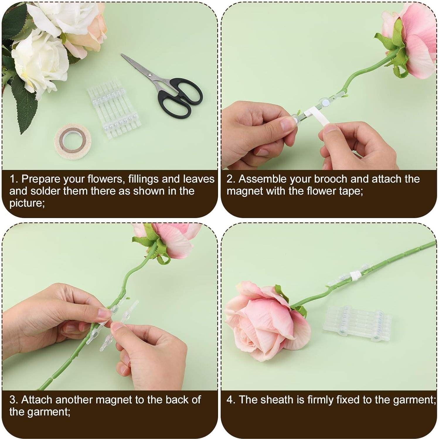 7 Pares de Imán para Boutonniere Transparentes Gosknor 8x1.4cm