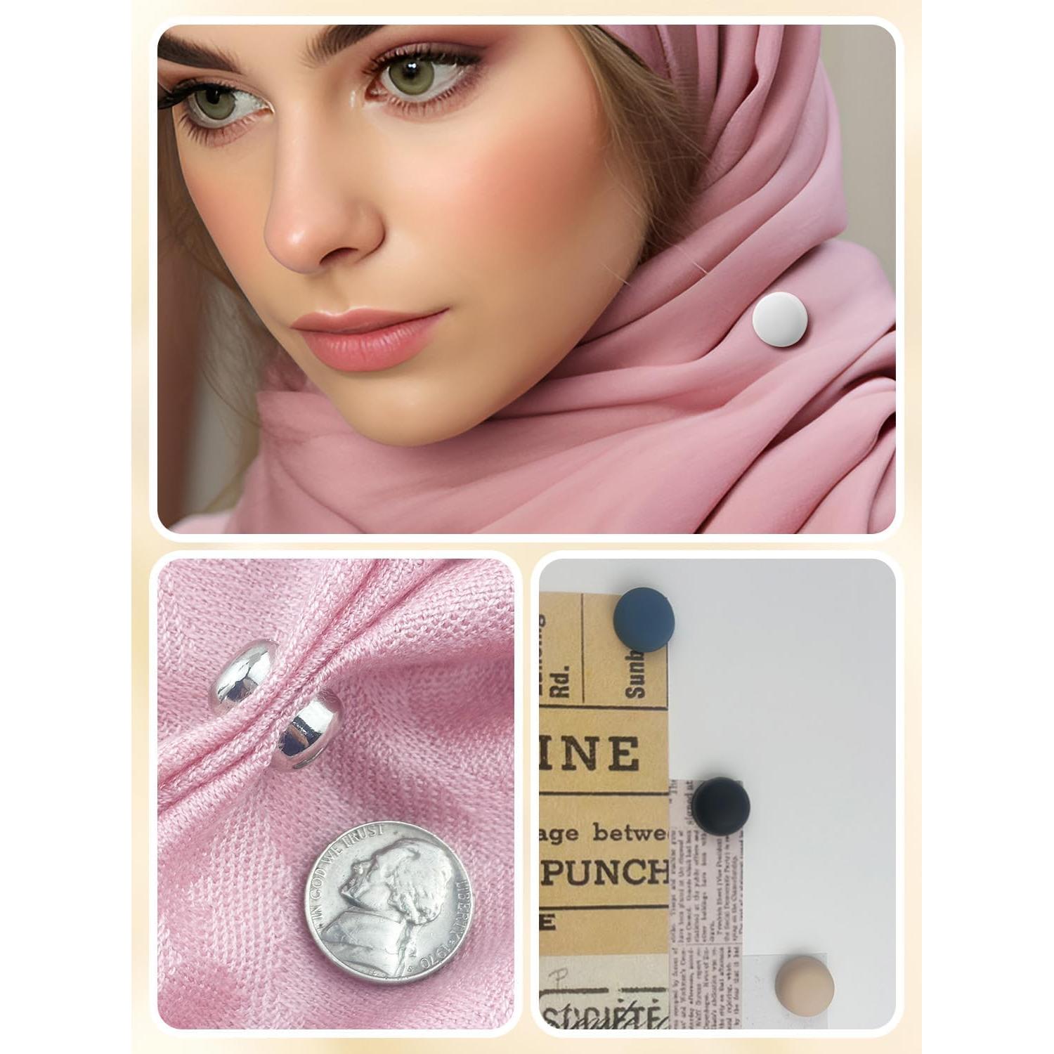 12 Imanes para Hijab MKCYD Sin Pinchos Multiuso para Mujeres